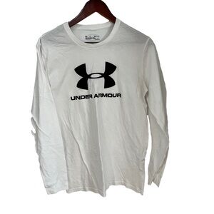 Unisex white long sleeve top under armour size small